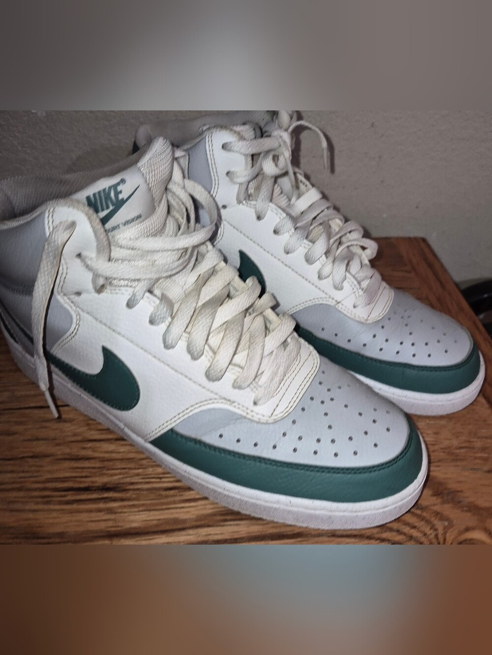 Nike Court Vision Mid Green Grey White Retro Sneakers DN3577-102 Mens Size 9.5